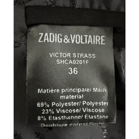 Zadig & Voltaire Women's Victor Strass Viva Shooting Stars Virgin Wool Blazer 36 - Picture 14 of 16